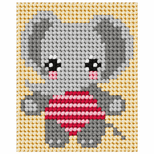 Needlepoint Kit My First Embroidery Elephant