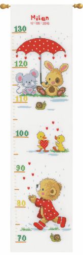 Under the Umbrella Height Chart Counted Cross Stitch Kit By Vervaco