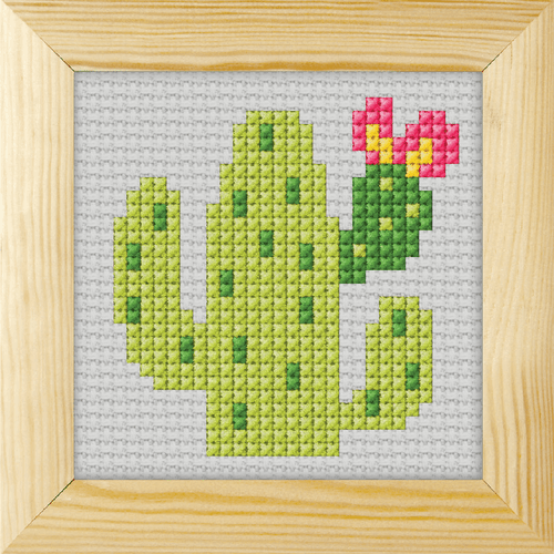 Counted Cross Stitch Kit with Frame Cactus by Orchidea