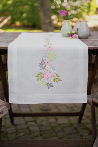 Flowers & Leaves Runner Embroidery Kit by Vervaco