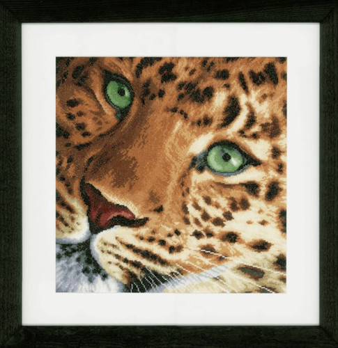 Leopard Counted Cross Stitch Kit Aida by Lanarte