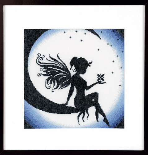 Fairy on the Moon Aida Counted Cross Stitch Kit by Lanarte