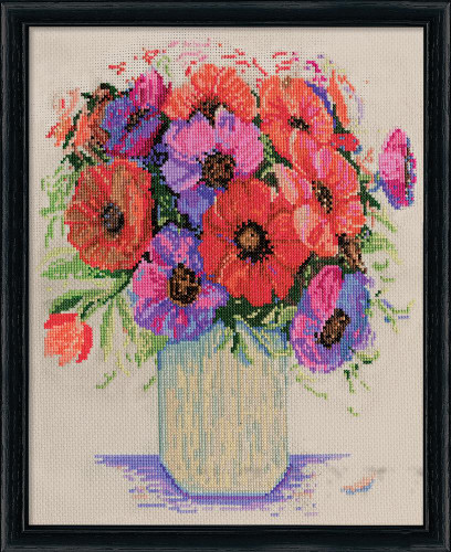 Anemones Counted Cross Stitch Kit By Design Works 