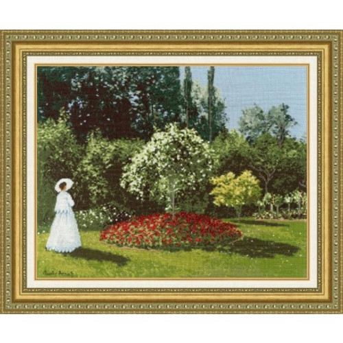 Woman In The Garden Sainte-Adresse Cross Stitch Kit By Golden Fleece