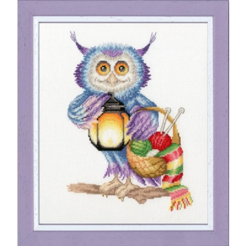 Night Time Knitter Cross Stitch Kit By Golden Fleece