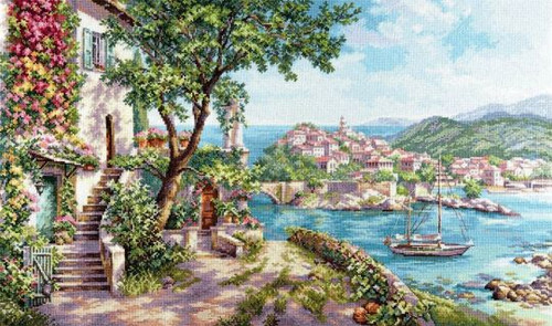 Azure Blue Coast Cross Stitch Kit By Alisa