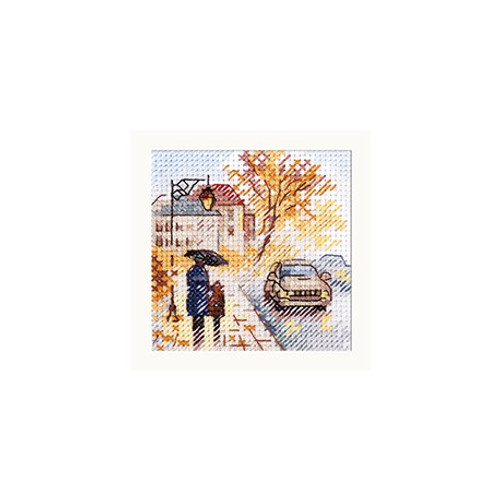 Autumn In The City: Wet Boulevard Cross Stitch Kit By Alisa