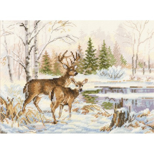 At The Forest Lake Cross Stitch Kit By Alisa