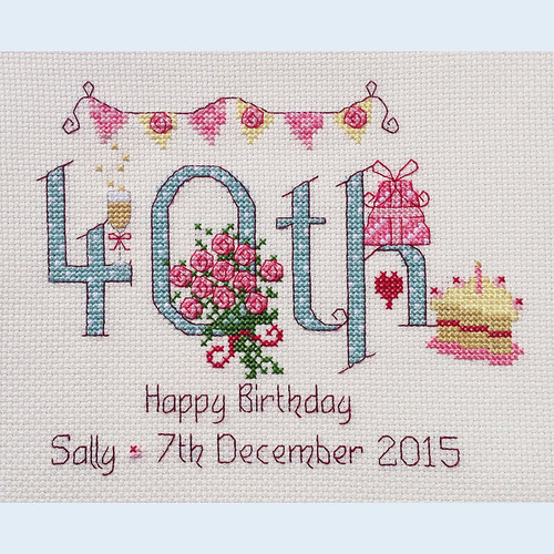 40th Birthday Cross Stitch Chart only By Nia