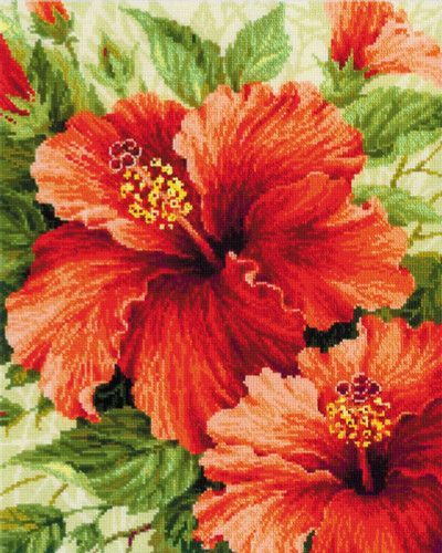 Hibiscus Counted Cross Stitch Kit By Riolis