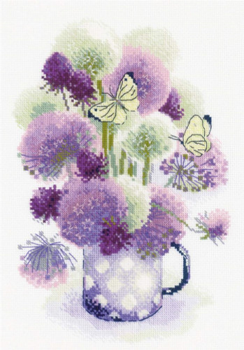 Purple Allium Counted Cross Stitch Kit By Riolis