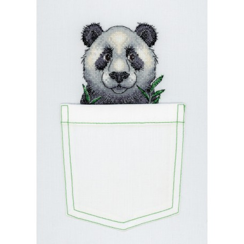 Cheerful Panda Cross Stitch Kit On Soluble Canvas By MP Studia