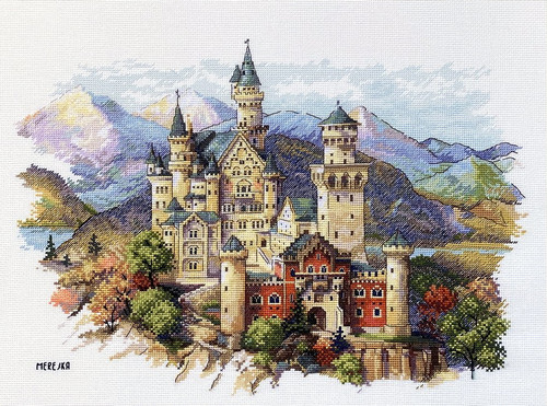 Neuschwanstein Castle Counted Cross Stitch Kit By Merejka