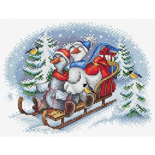 On The Sledge Cross Stitch Kit By MP Studia