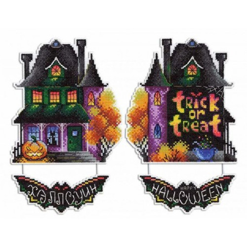 Haunted House Cross Stitch Kit On Plastic Canvas By MP Studia