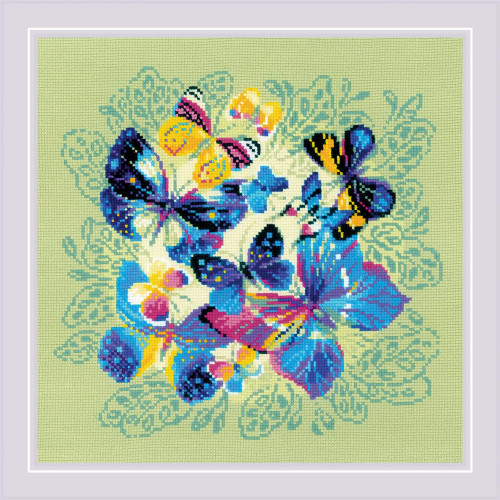 Bright Butterflies Counted Cross Stitch Kit By RIOLIS