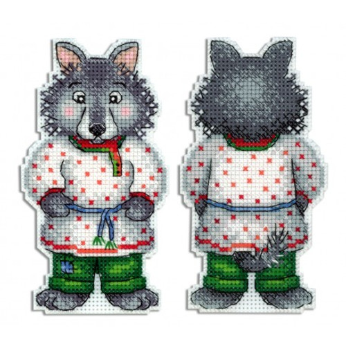 Grey Wolf Cross Stitch Kit On Plastic Canvas By MP Studia