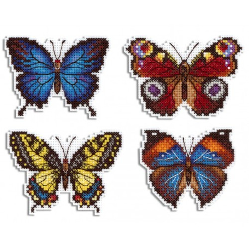 Bright Butterflies Magnet Kit On Plastic Canvas By MP Studia