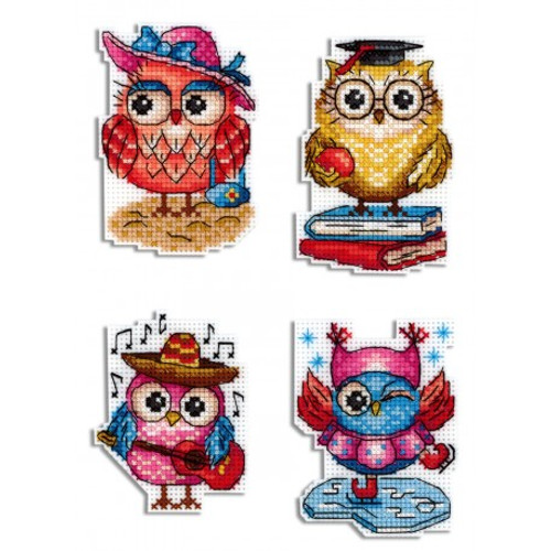 Owl Stories Magnet Cross Stitch Kit On Plastic Canvas By MP Studia