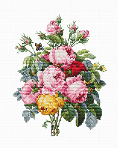 Roses on Aida Counted Cross Stitch Kit By Luca-S