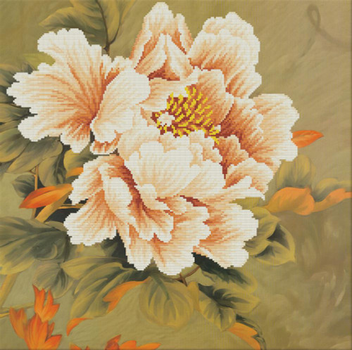 Blooming Peony I No Count Cross Stitch Kit by Needleart World