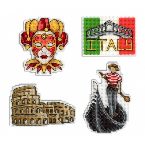 Italy Magnets Cross Stitch Kit By MP Studia