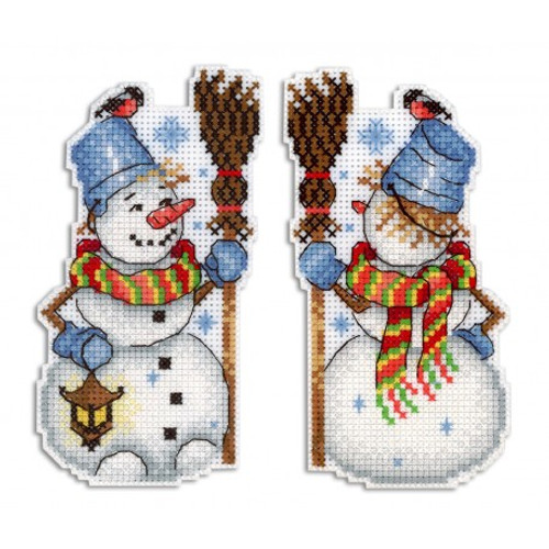 Snowman Cross Stitch Kit On Plastic Canvas By MP Studia