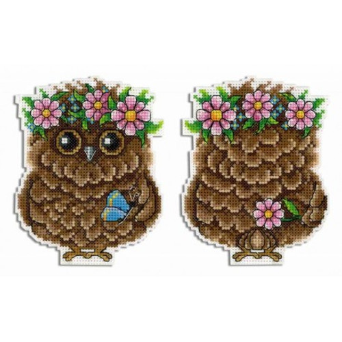 Cute Owlet Cross Stitch Kit On Plastic Canvas By MP Studia