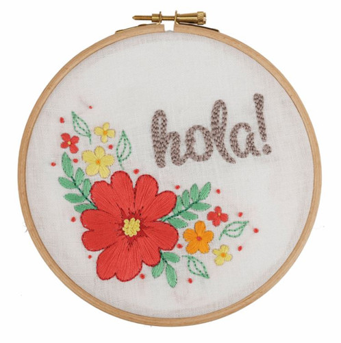 Hello Embroidery Hoop Kit by Anchor