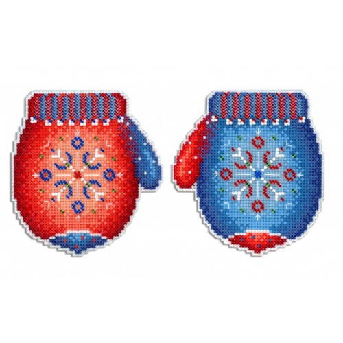 Frosty Mitten Cross Stitch Kit On Plastic Canvas By MP Studia