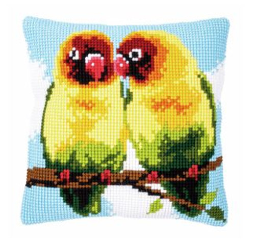 Lovebirds Cushion Cross Stitch Kit by Vervaco