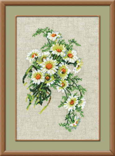 Bouquet of Camomiles Counted Cross Stitch Kit By Riolis