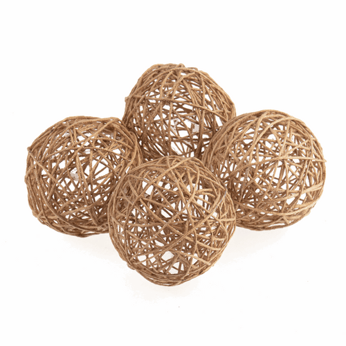 Woven Jute Balls: Large: 60mm: 4 Pieces