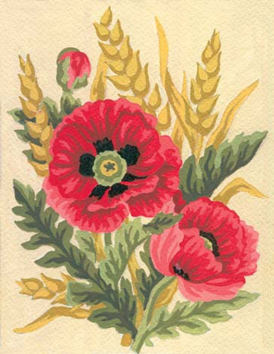 Poppies and Wheat Tapestry Canvas by Grafitec
