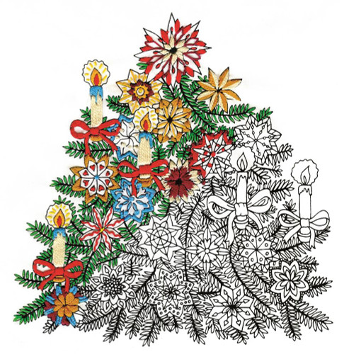 Printed Fabric - Christmas Tree by Zenbroidery