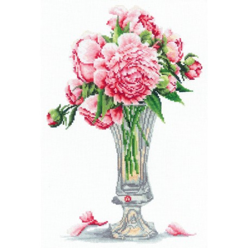 Peonies Cross Stitch Kit By Andriana