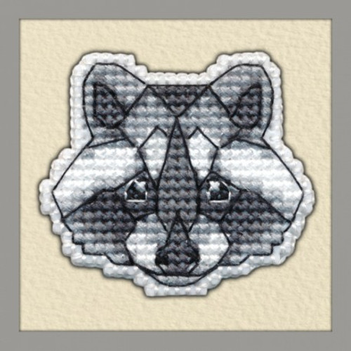 Raccoon Badge Cross Stitch Kit By Oven