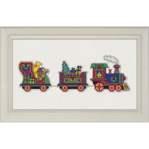 Christmas Train Cross Stitch Kit On Plastic Canvas By Oven