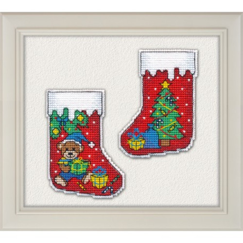 Christmas Stocking Bauble Cross Stitch Kit On Plastic Canvas By Oven