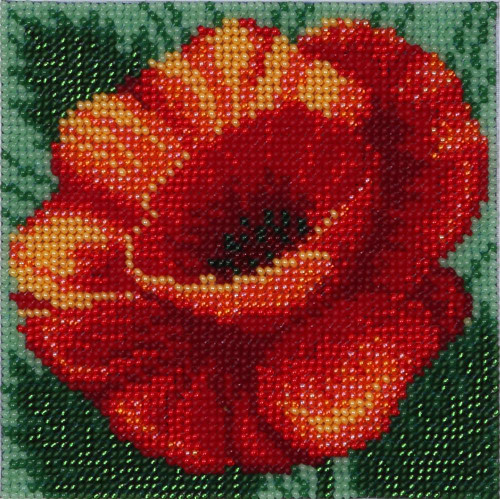 Red Poppy Beaded Embroidery Kit by VDV