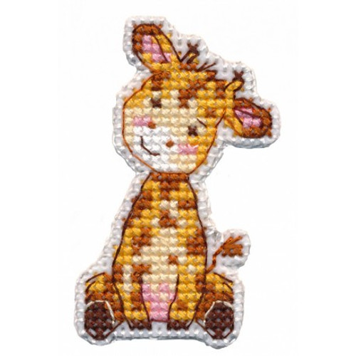 Giraffe Badge Cross Stitch Kit On Plastic Canvas By Oven