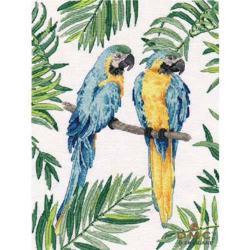 Blue and Yellow Macaws Cross Stitch Kit By Oven