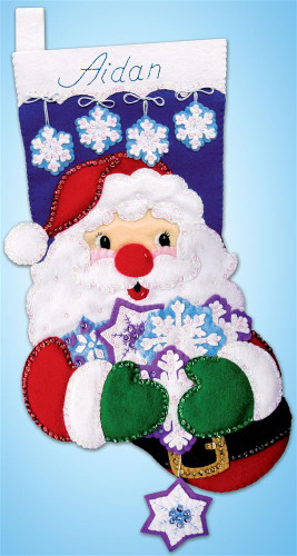 Snowflake Santa Christmas Stocking Making Kit by Design Works