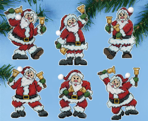 Santa Bells Christmas Tree Ornaments Kit by Design Works
