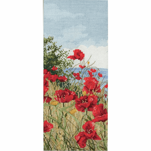 Cliff Top Poppies View Counted Cross Stitch Kit by Maia