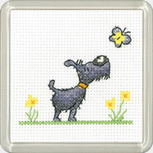 Flutterby Coaster Cross Stitch Kit By Heritage Crafts