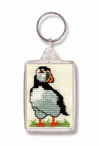 Puffin Keyring Cross Stitch Kit by Textile Heritaage