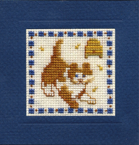 Country Kitten Card Cross Stitch Kit by Textiles Heritage