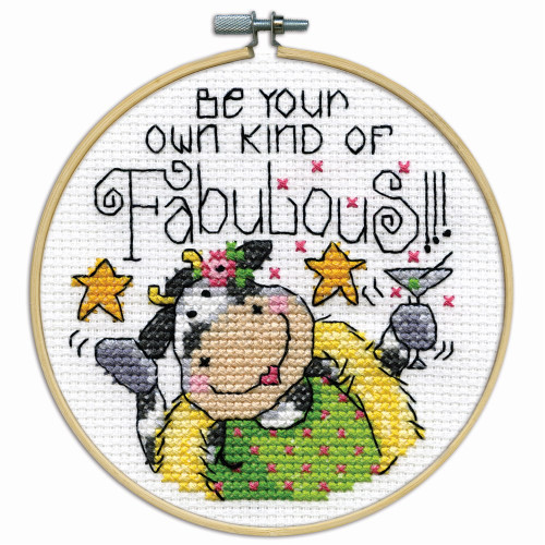 Fabulous with Hoop Counted Cross Stitch Kit By Design Works