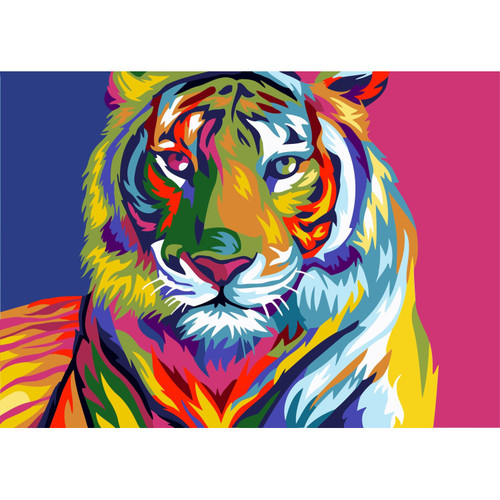 Rainbow Tiger Paint By Numbers Kit By Wizardi